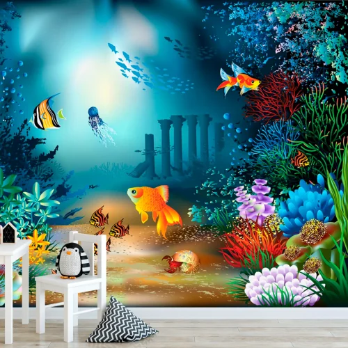 Deniz Altı Balıklı Çocuk Odası Posteri