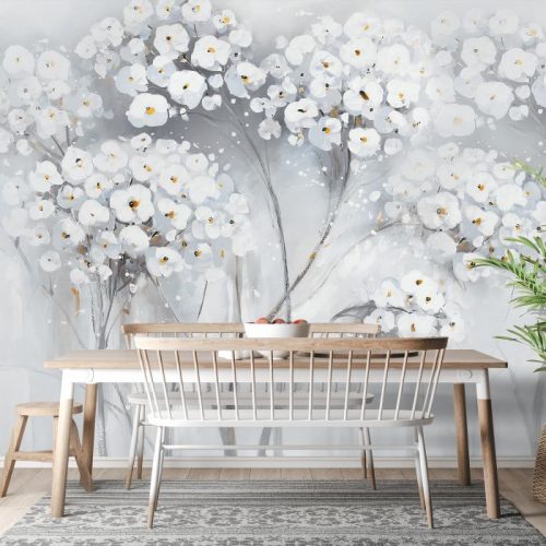 Pastel Boyamalı Çicek Duvar Kağıdı