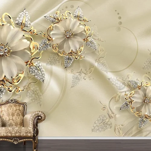 İnci Desenli  3D Duvar Kağıdı