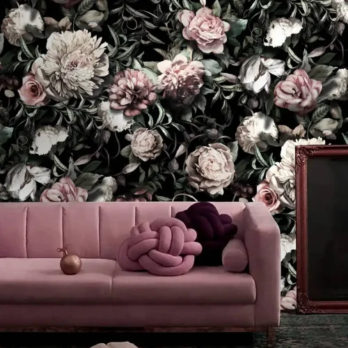 Eşşiz Çicekli 3D Duvar Kağıdı