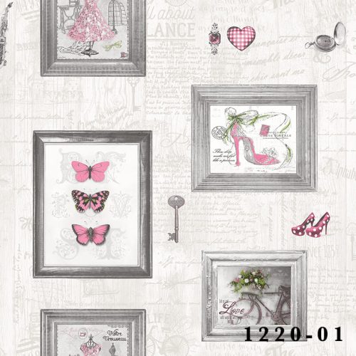 Decowall Deco Junior 1220-01 Çerçeveli Vintage Desenli Duvar Kağıdı