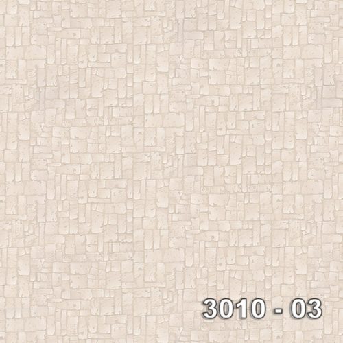 Armani Taş Desenli Duvar Kağıdı 3010-03 | 16 m² Bej Mozaik