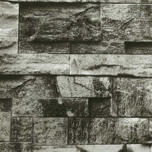 Ankawall Vision 2408-2 3D Doğal Taş Desenli Lüks Antrasit Füme Duvar Kağıdı 16m2
