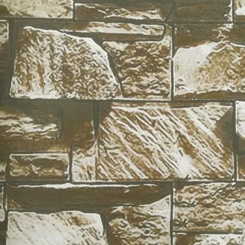 Ankawall Vision 2410-6 3D Doğal Taş Desenli Lüks Koyu Vizon Kahve Duvar Kağıdı 16m2