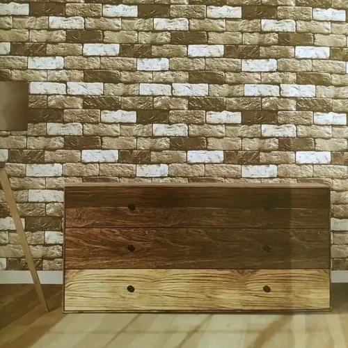 Ankawall Vision 2411-2 3D Antik Tuğla Desenli Lüks Taba Kahve Duvar Kağıdı 16m2