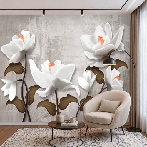 Lüks Mermer Duvar Kağıdı - 3D Kristal Kelebekli Altın Şeritli Salon Posteri