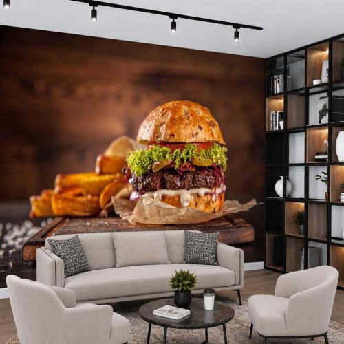 Burger Duvar Kağıdı - İştah Açıcı Restoran Tasarımı