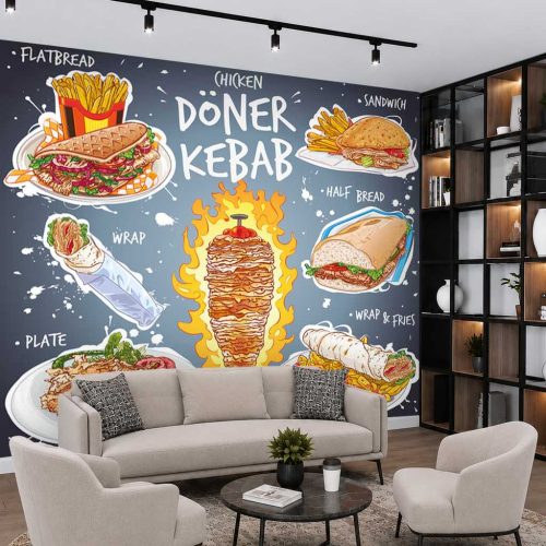Tavuk Döner Duvar Kağıdı - Modern ve Şık Restoran Tasarımı