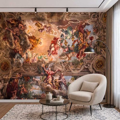 3D İhtişamlı Mitolojik Tablo ve Rönesans Temalı Modern Duvar Kağıdı - Lüks ve Estetik Salon Posteri