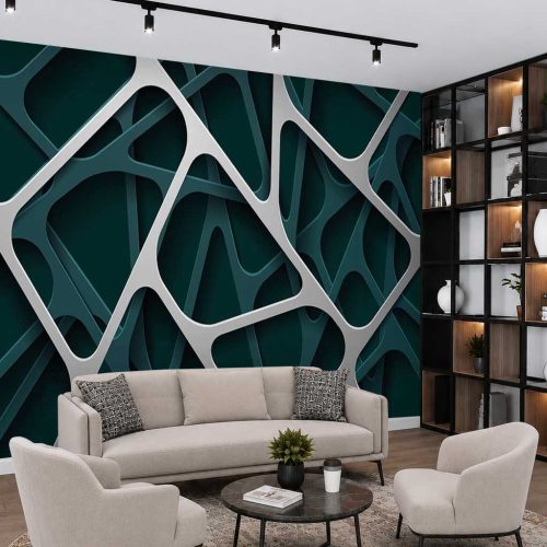3D Soyut Formlu Modern Duvar Kağıdı - Minimalist ve Estetik Salon Posteri