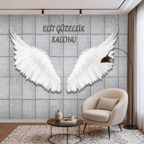 Kanat Tasarımlı Duvar Kağıdı Modelleri | Elit Güzellik Salonu Dekorasyonu