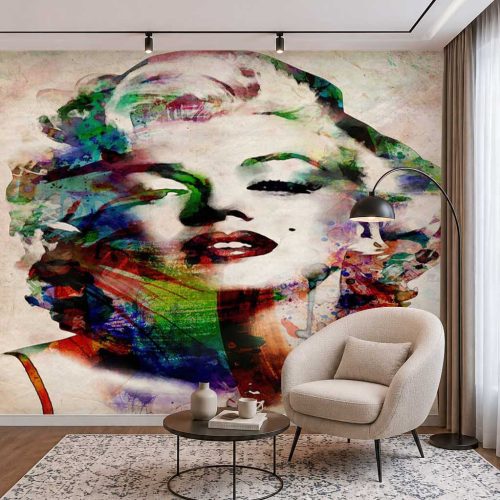 Marilyn Monroe Temalı Sanatsal Duvar Kağıdı